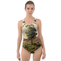 Historical Coat of Arms of Dakota Territory Cut-Out Back One Piece Swimsuit