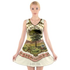 Historical Coat of Arms of Dakota Territory V-Neck Sleeveless Dress