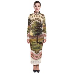 Historical Coat of Arms of Dakota Territory Turtleneck Maxi Dress