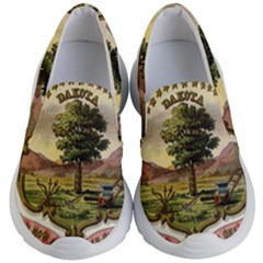 Historical Coat of Arms of Dakota Territory Kid s Lightweight Slip Ons