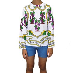 Coat of Arms of Connecticut Kids  Long Sleeve Swimwear