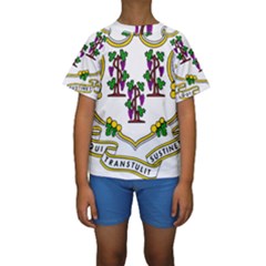 Coat of Arms of Connecticut Kids  Short Sleeve Swimwear