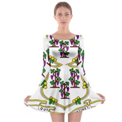 Coat of Arms of Connecticut Long Sleeve Skater Dress