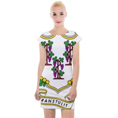 Coat of Arms of Connecticut Cap Sleeve Bodycon Dress