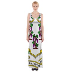 Coat of Arms of Connecticut Maxi Thigh Split Dress