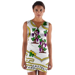 Coat of Arms of Connecticut Wrap Front Bodycon Dress