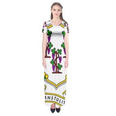 Coat of Arms of Connecticut Short Sleeve Maxi Dress