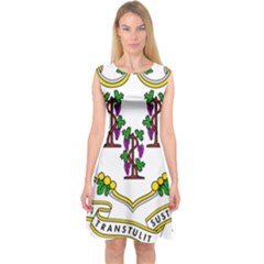 Coat of Arms of Connecticut Capsleeve Midi Dress