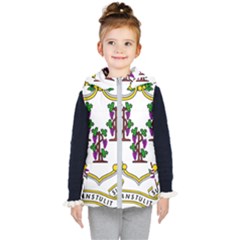 Coat of Arms of Connecticut Kid s Hooded Puffer Vest