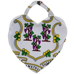 Coat of Arms of Connecticut Giant Heart Shaped Tote