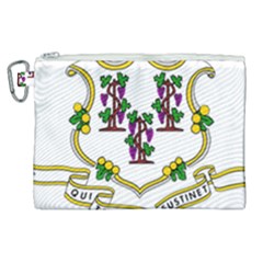 Coat of Arms of Connecticut Canvas Cosmetic Bag (XL)