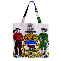 Delaware Coat Of Arms Zipper Grocery Tote Bag by abbeyz71