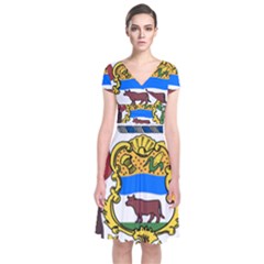 Delaware Coat Of Arms Short Sleeve Front Wrap Dress by abbeyz71