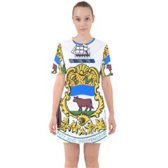 Delaware Coat Of Arms Sixties Short Sleeve Mini Dress by abbeyz71