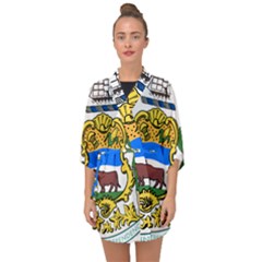 Delaware Coat of Arms Half Sleeve Chiffon Kimono