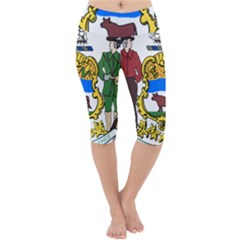 Delaware Coat of Arms Lightweight Velour Cropped Yoga Leggings