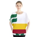 Flag of Franco-Manitobans Batwing Chiffon Blouse View1