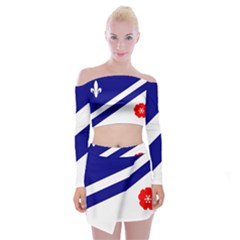 Franco-albertan Flag Off Shoulder Top With Mini Skirt Set by abbeyz71