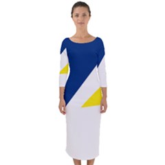 Franco Terreneuviens Flag Quarter Sleeve Midi Bodycon Dress by abbeyz71