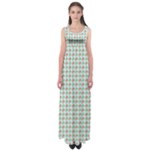 Amphibians Hopping Houndstooth Pattern Empire Waist Maxi Dress