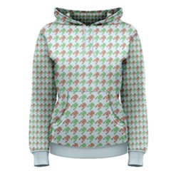 Amphibians Hopping Houndstooth Pattern Women s Pullover Hoodie