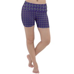 Luv Machine Robot Houndstooth Pattern (purple) Lightweight Velour Yoga Shorts by emilyzragz