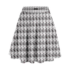 Luv Machine Robot Houndstooth Pattern (grey) High Waist Skirt by emilyzragz
