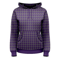 Luv Machine Robot Houndstooth Pattern Purple Women s Pullover Hoodie by emilyzragz