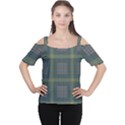 Plaid Pencil Crayon Pattern Cutout Shoulder Tee View1