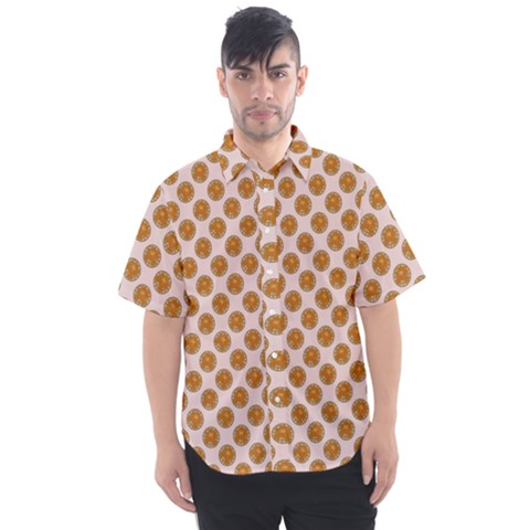 Waffle Polka Dot Pattern Men s Short Sleeve Shirt by emilyzragz