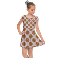 Waffle Polka Dot Pattern Kids Cap Sleeve Dress by emilyzragz