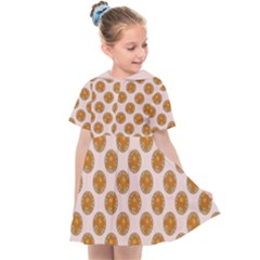 Waffle Polka Dot Pattern Kids  Sailor Dress by emilyzragz