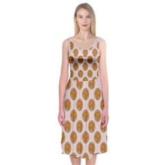 Waffle Polka Dot Pattern Midi Sleeveless Dress by emilyzragz