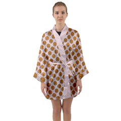 Waffle Polka Dot Pattern Long Sleeve Kimono Robe by emilyzragz