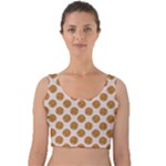 Waffle Polka Dot Pattern Velvet Crop Top