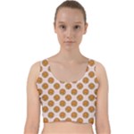 Waffle Polka Dot Pattern Velvet Racer Back Crop Top