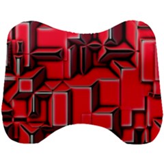 Background With Red Texture Blocks Head Support Cushion