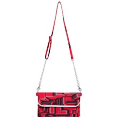 Background With Red Texture Blocks Mini Crossbody Handbag