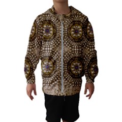 Moon Shine Over The Wood In The Night Of Glimmering Pearl Stars Hooded Windbreaker (Kids)