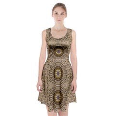 Moon Shine Over The Wood In The Night Of Glimmering Pearl Stars Racerback Midi Dress by pepitasart