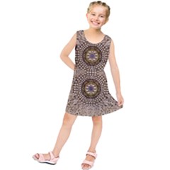 Moon Shine Over The Wood In The Night Of Glimmering Pearl Stars Kids  Tunic Dress