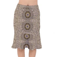 Moon Shine Over The Wood In The Night Of Glimmering Pearl Stars Mermaid Skirt by pepitasart