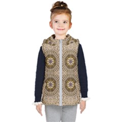 Moon Shine Over The Wood In The Night Of Glimmering Pearl Stars Kid s Hooded Puffer Vest by pepitasart