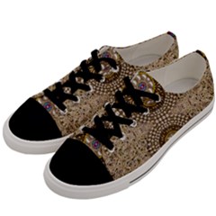 Moon Shine Over The Wood In The Night Of Glimmering Pearl Stars Men s Low Top Canvas Sneakers by pepitasart