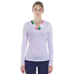 Newfoundland Tricolour V-neck Long Sleeve Top by abbeyz71