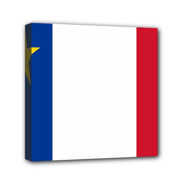 Flag of Acadia Mini Canvas 6  x 6  (Stretched)