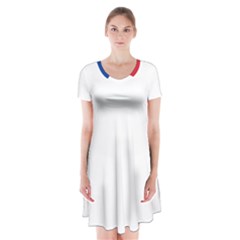 Flag Of Acadia Short Sleeve V-neck Flare Dress by abbeyz71