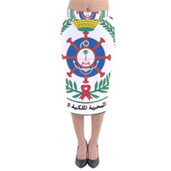 Logo Of Royal Saudi Navy Velvet Midi Pencil Skirt by abbeyz71