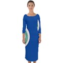 Naval Base Flag of Royal Saudi Arabian Navy Quarter Sleeve Midi Bodycon Dress View1