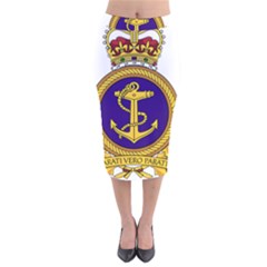 Badge Of Royal Canadian Navy Velvet Midi Pencil Skirt by abbeyz71